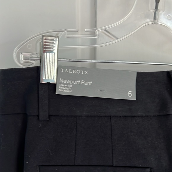 Talbots Newport Black pant size 6 trouser leg full length sits at waist NWT - Picture 7 of 7